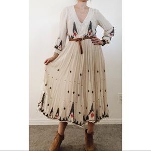 Free People, New Romantics white dress with embroidery, size Medium.